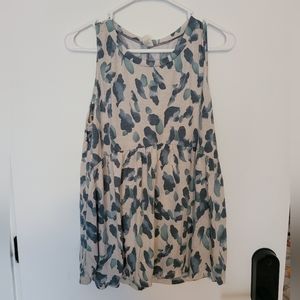 Sew in Love Cream and Blue Spotted Tank Top
